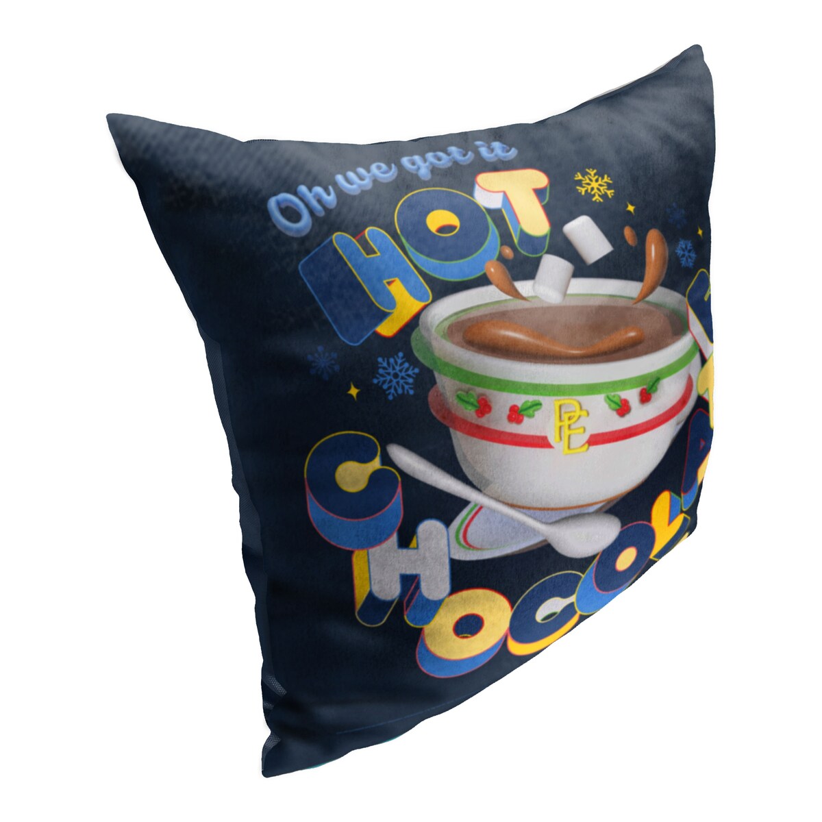 WB Polar Express Hot Chocolate Printed Throw Pillow - Black