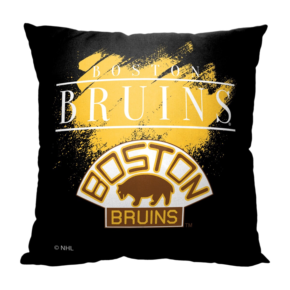 NHL Vintage Burst Bruins Printed Throw Pillow - Black