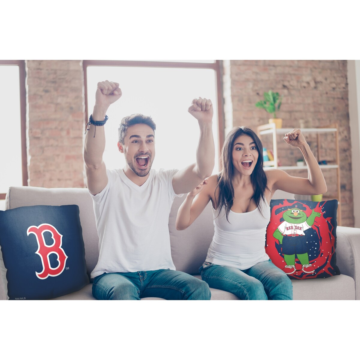 MLB Boston Red Sox Mascots 18 Inch Throw Pillow