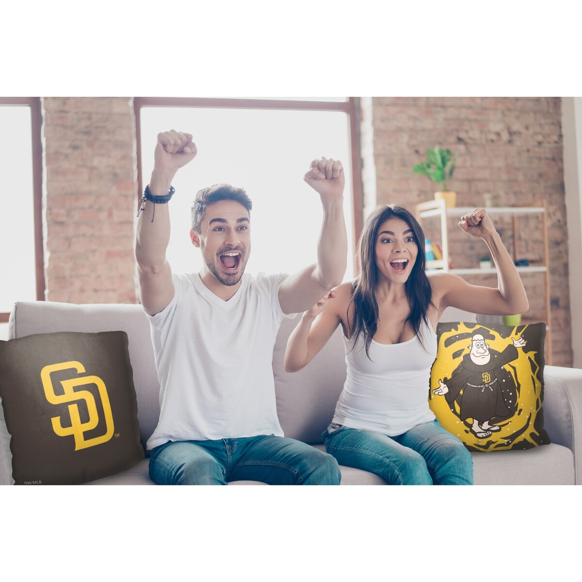 MLB San Diego Padres Mascots 18 Inch Throw Pillow