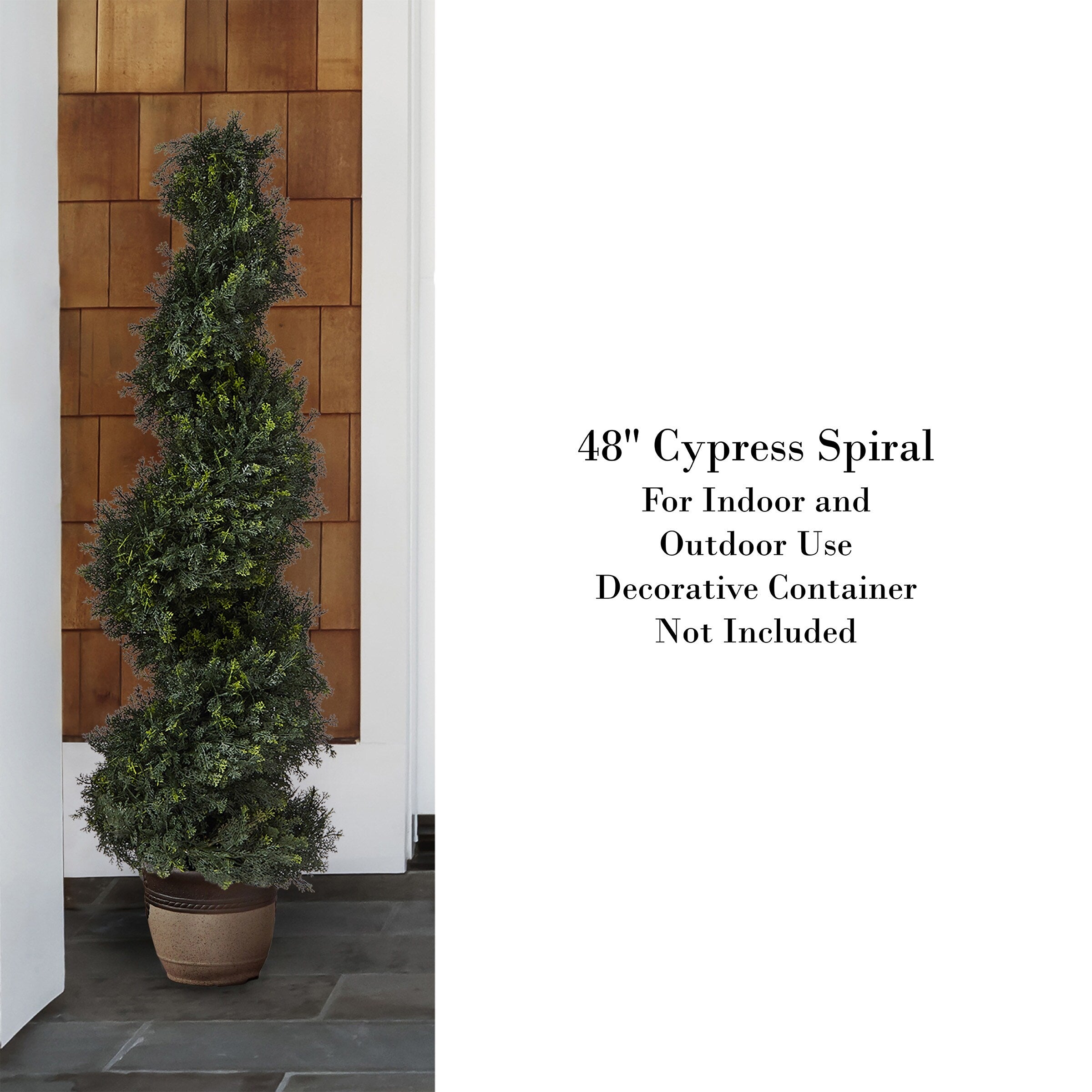 Pure Garden Spiral Cypress Artificial Tree, Green - 48-Inch