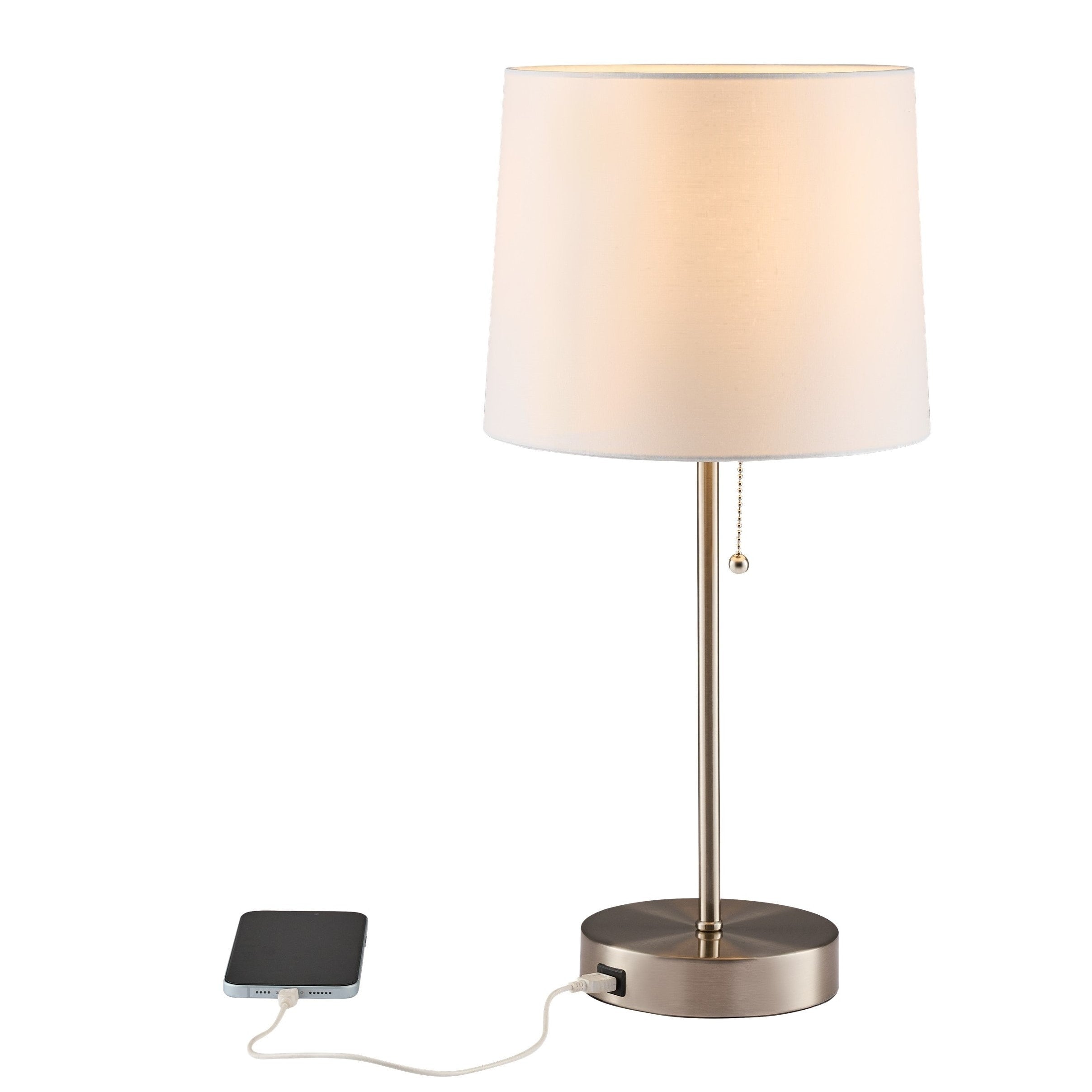 CO-Z Brushed Nickel Table Lamp with USB Set of 2