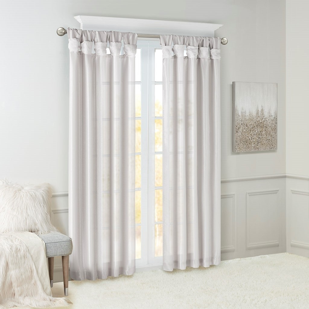 Twist Tab Lined Window Curtain Panel