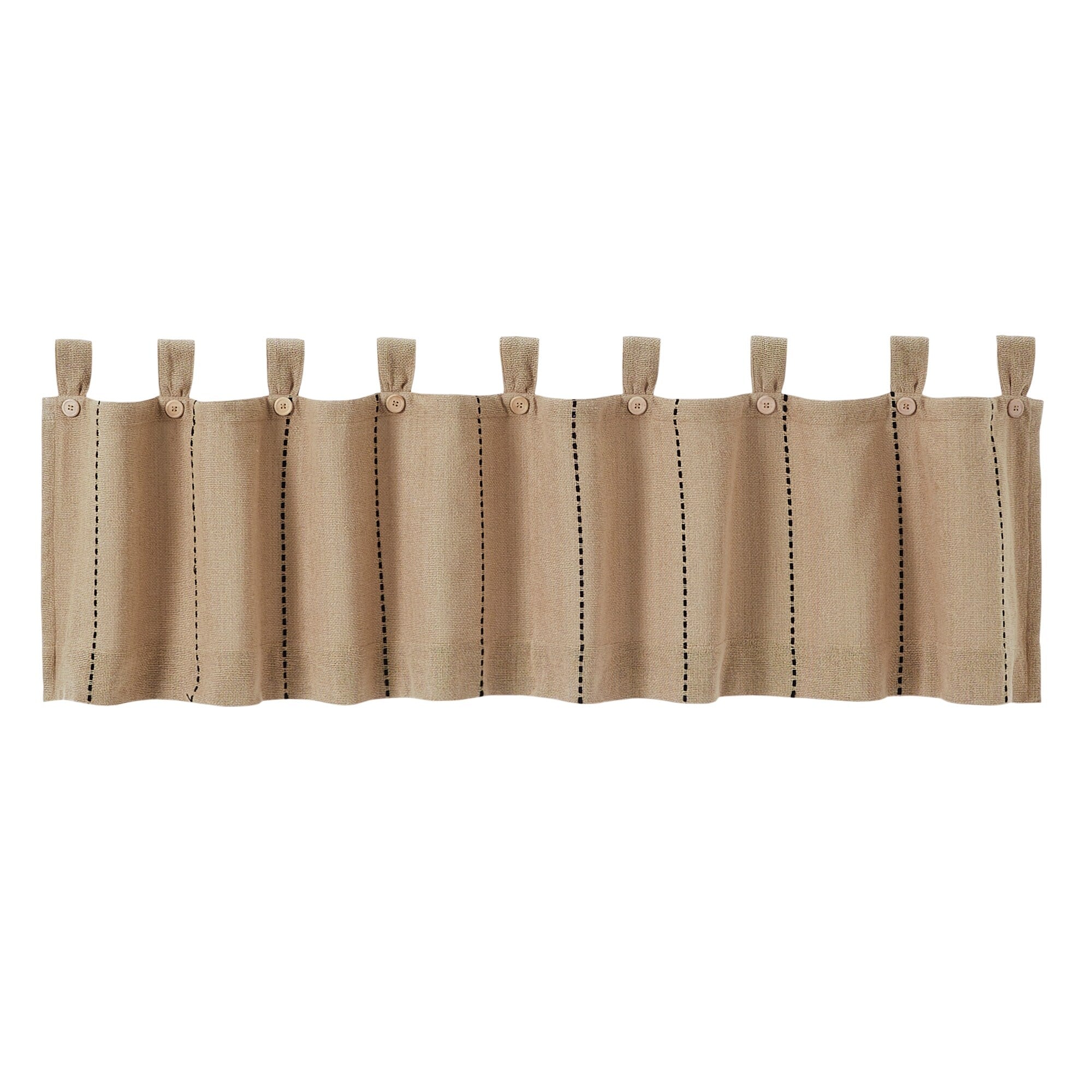 Stitched Burlap Natural Valance 16x72 - M