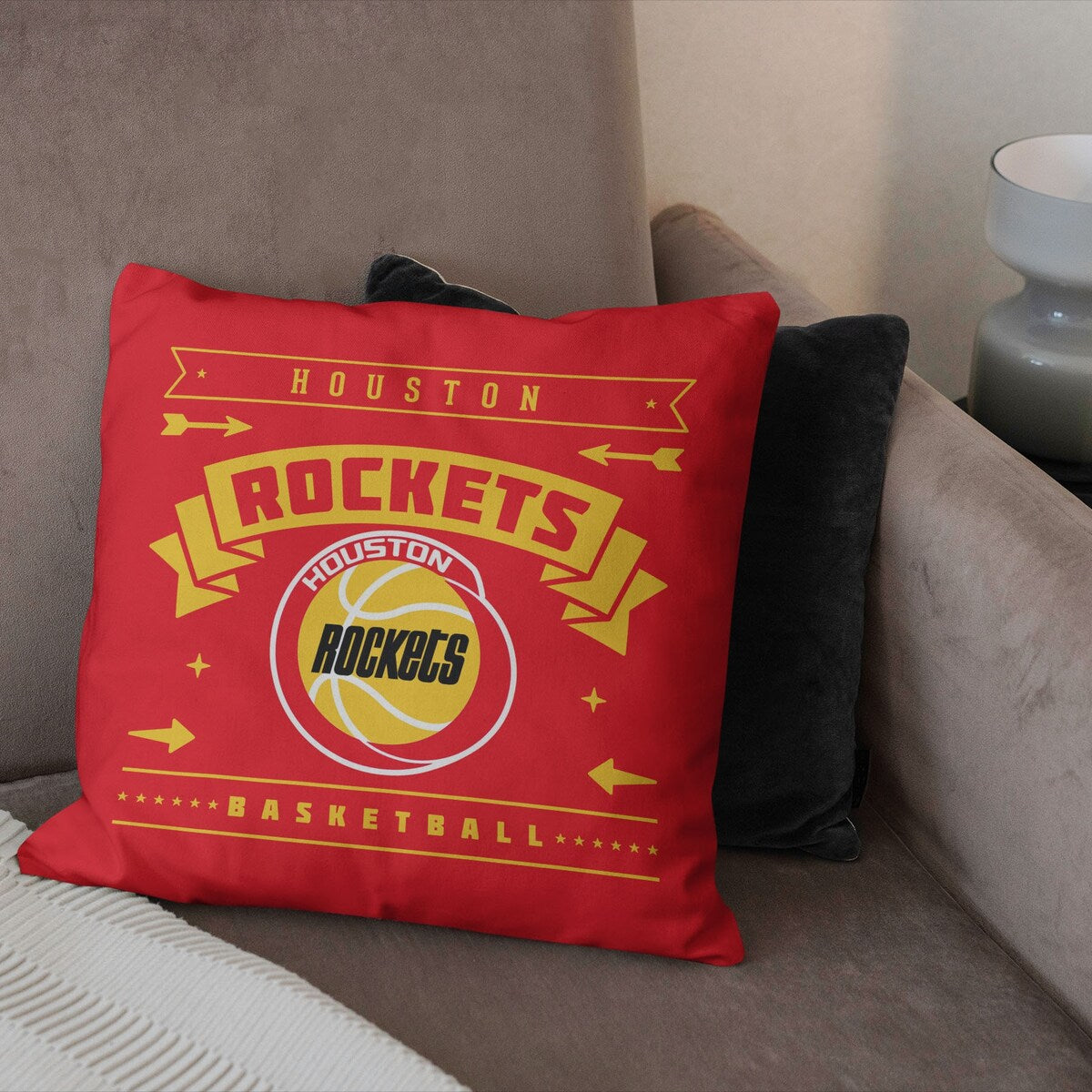 NBA Hardwood Classic Rockets Printed Throw Pillow - Red