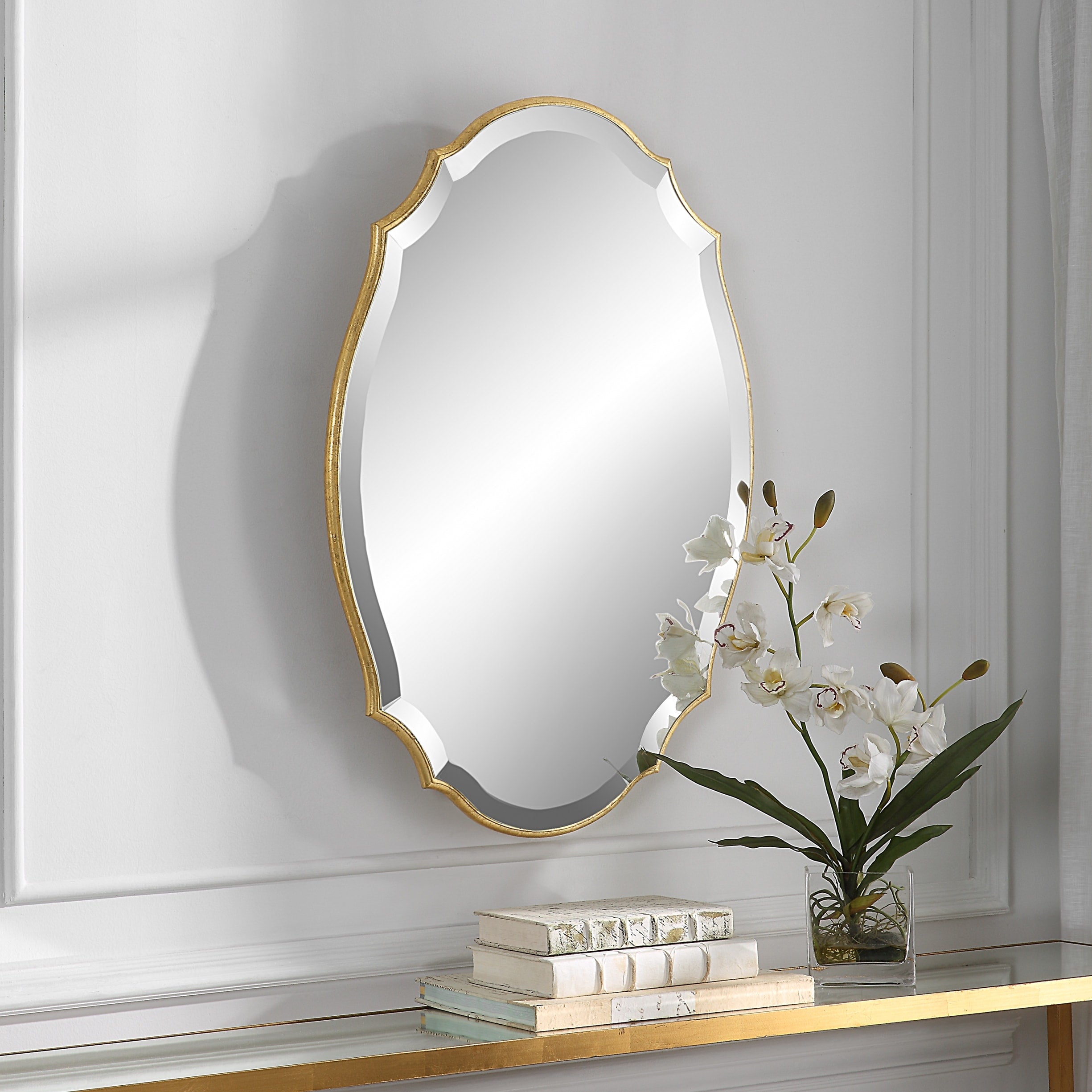 The Gray Barn Metallic Gold Decorative Oval Wall Mirror