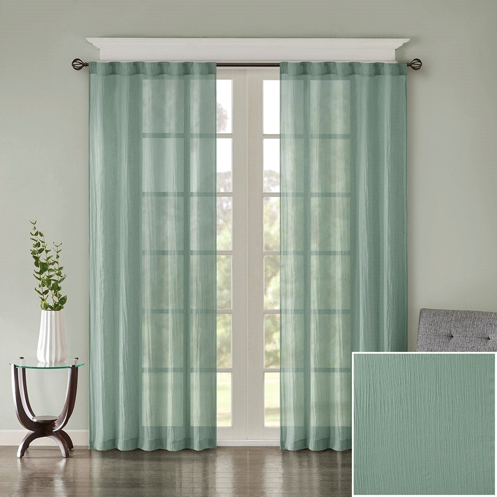 Solid Crushed Curtain Panel Pair