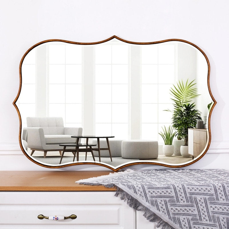 Asymmetrical Gold Antique Bronze Accent Wall Mirror - 23.62×35.4