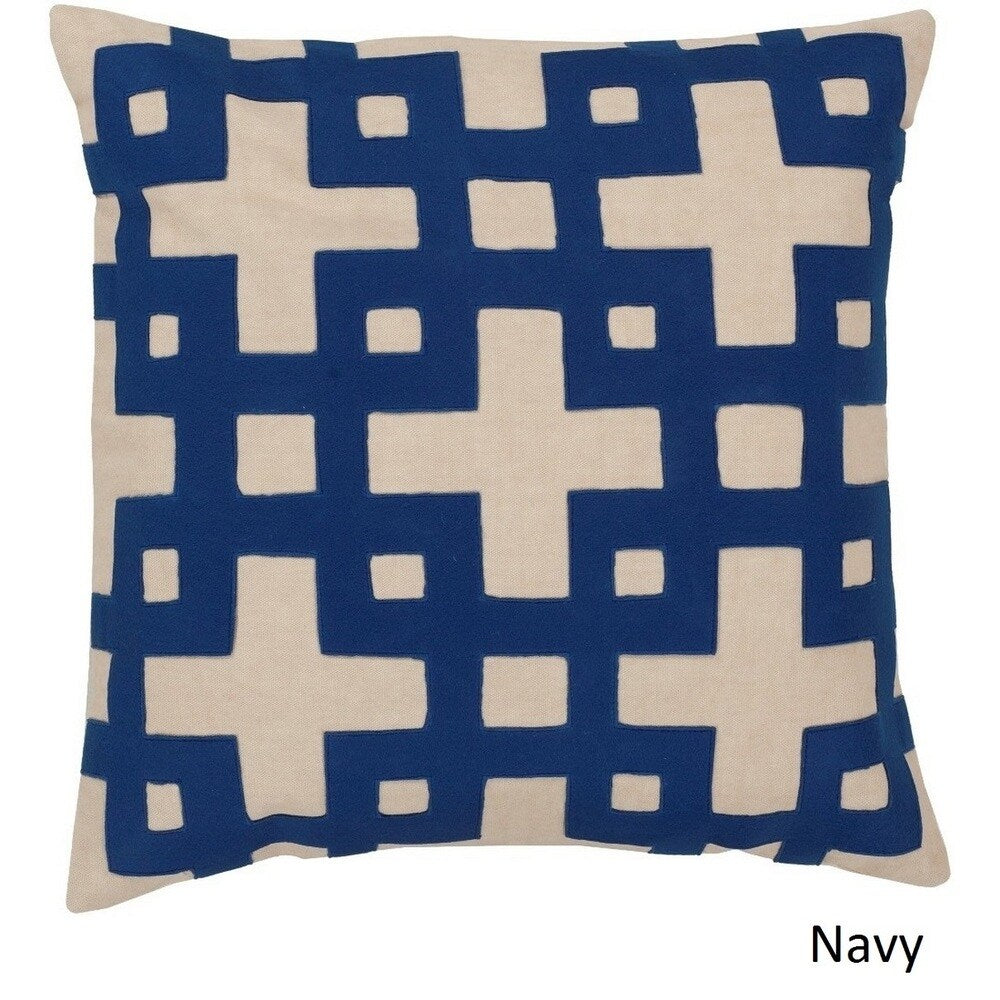 Jones 22-inch Decorative Geometric Feather Down or Polyester Filled Pillow