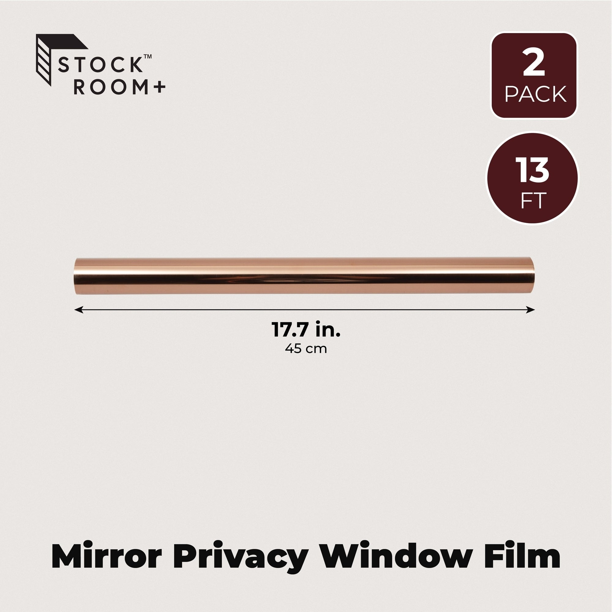 2 Pack One Way Mirror Privacy Window Film, Non-Adhesive Brown Glass Cling (17.7 inch x 6.5 Ft, 2 Rolls)