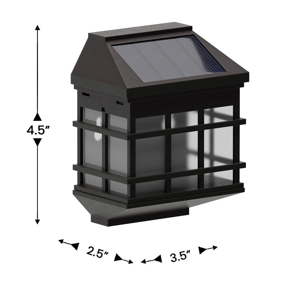 Decorative Wall Mount Solar Powered Lighting for Decks and Fencing - Set of 6