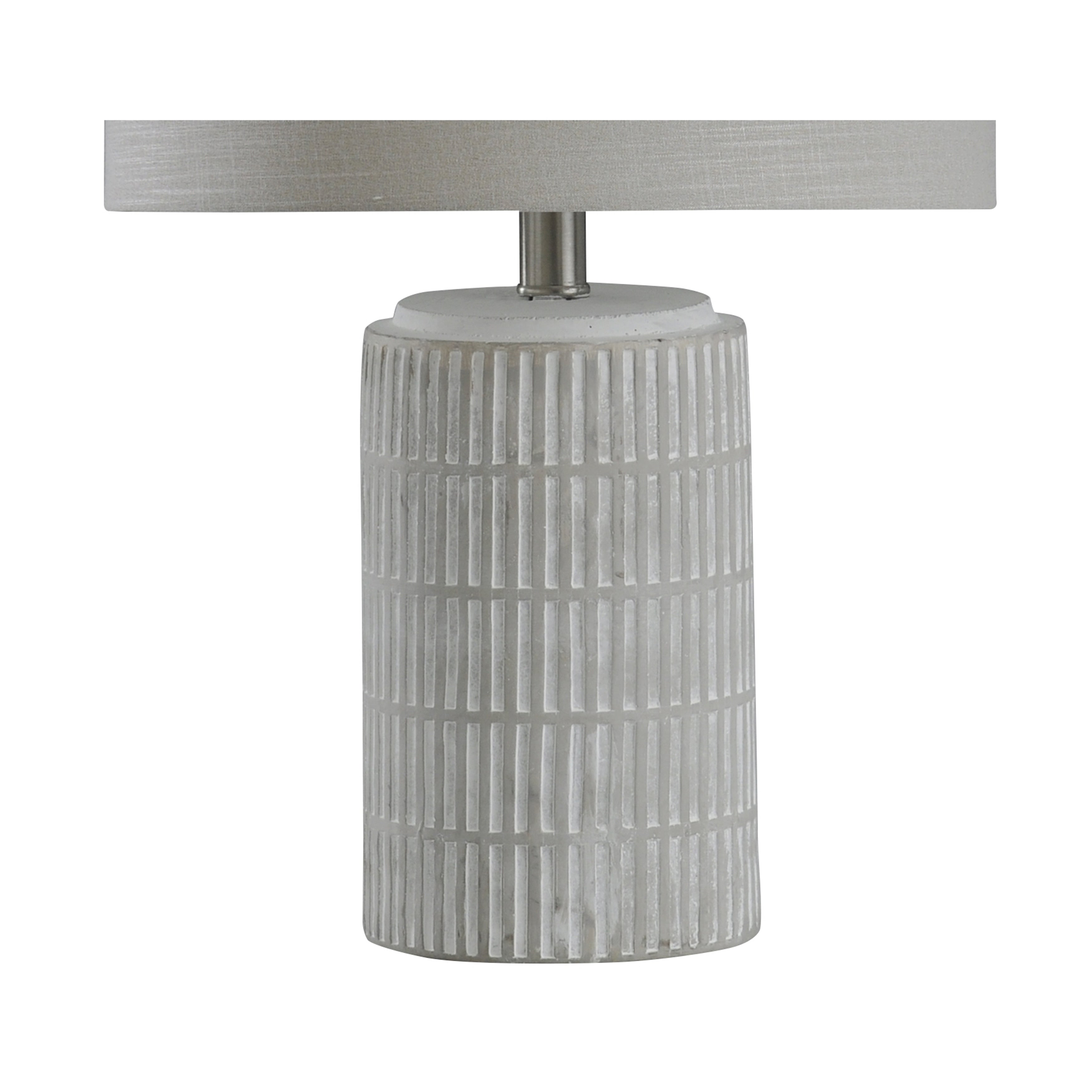 StyleCraft Joni Ceramic Table Lamp - Distressed Gray/White Finish - Heathered Light Gray Drum Shade