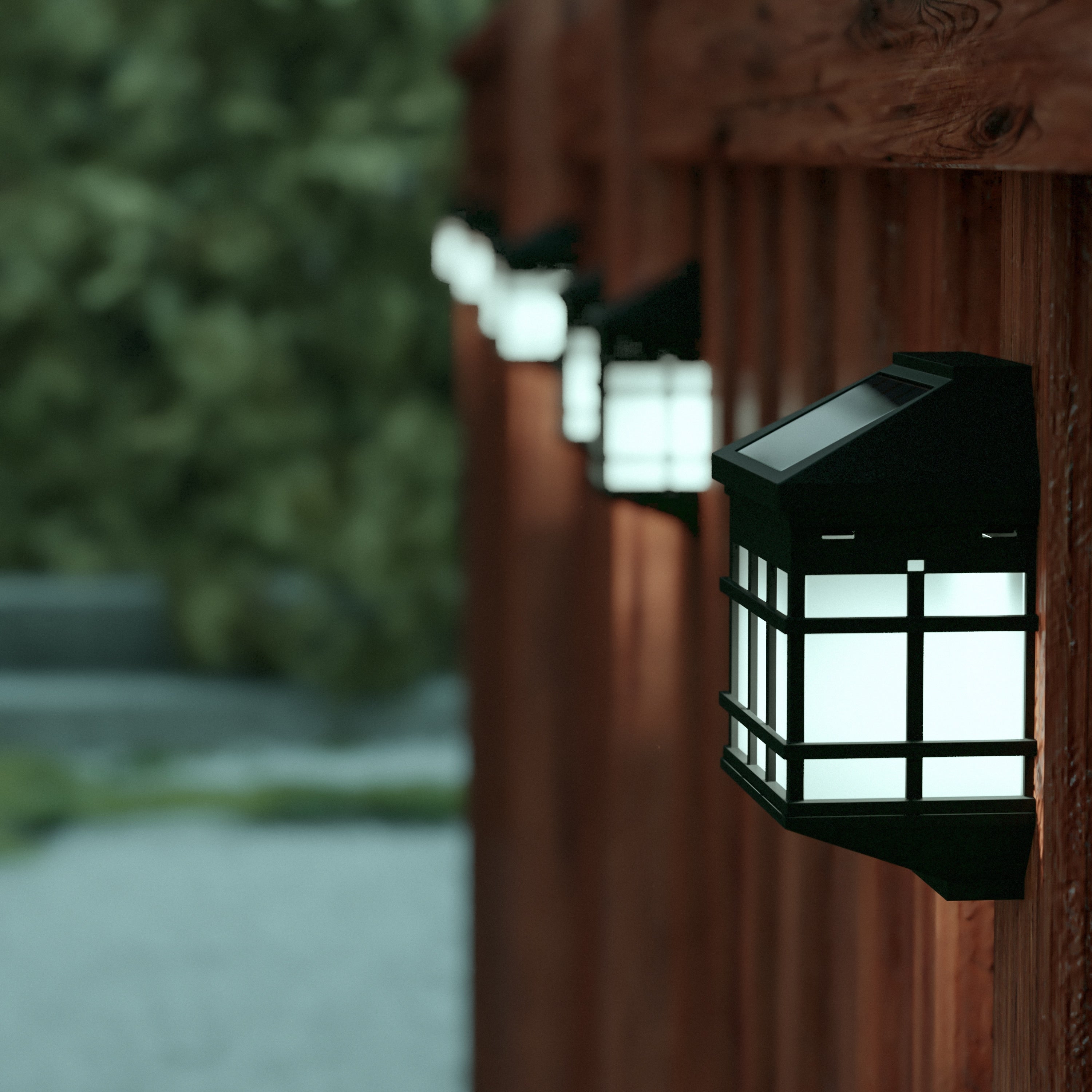 Decorative Wall Mount Solar Powered Lighting for Decks and Fencing - Set of 6