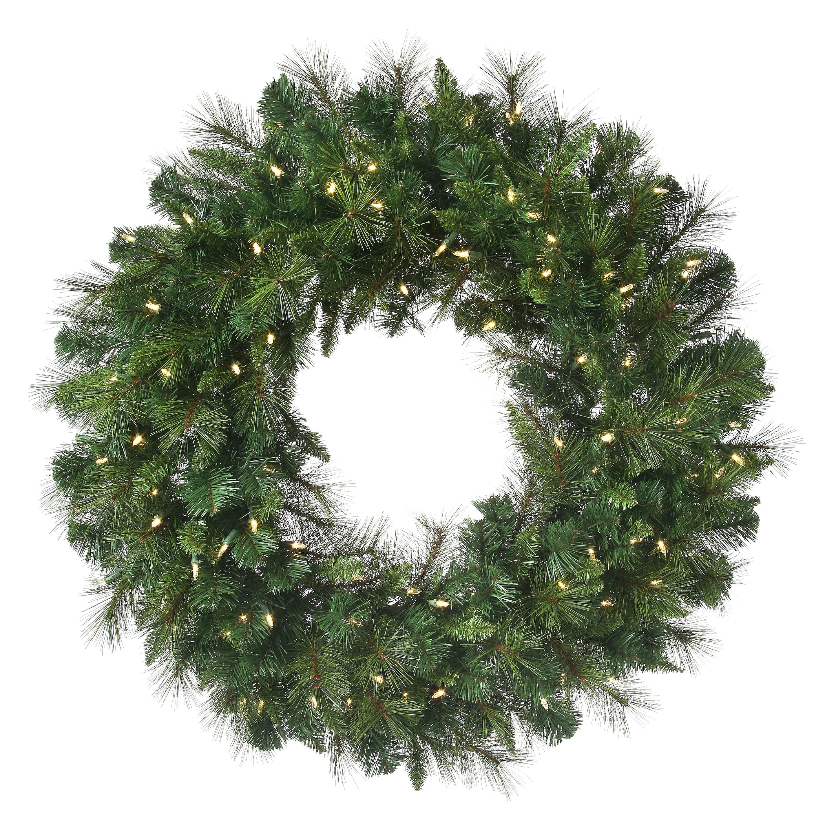 48 LED Deluxe Belgium Wreath, 150 Clear Lights - Natural Green