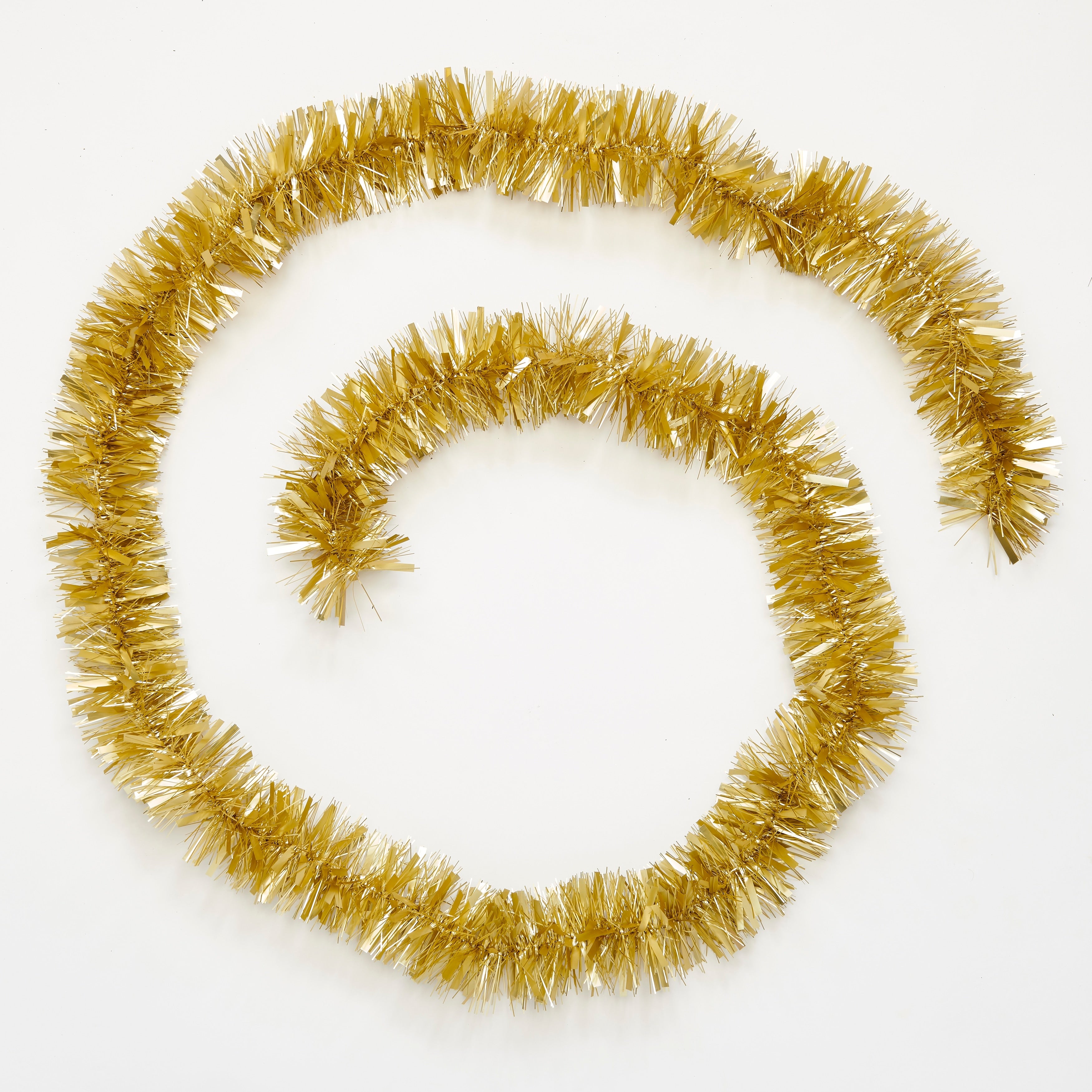 9' Luxury Metalic Tinsel Christmas Garland, Gold, Set of 4 - Gold - 9