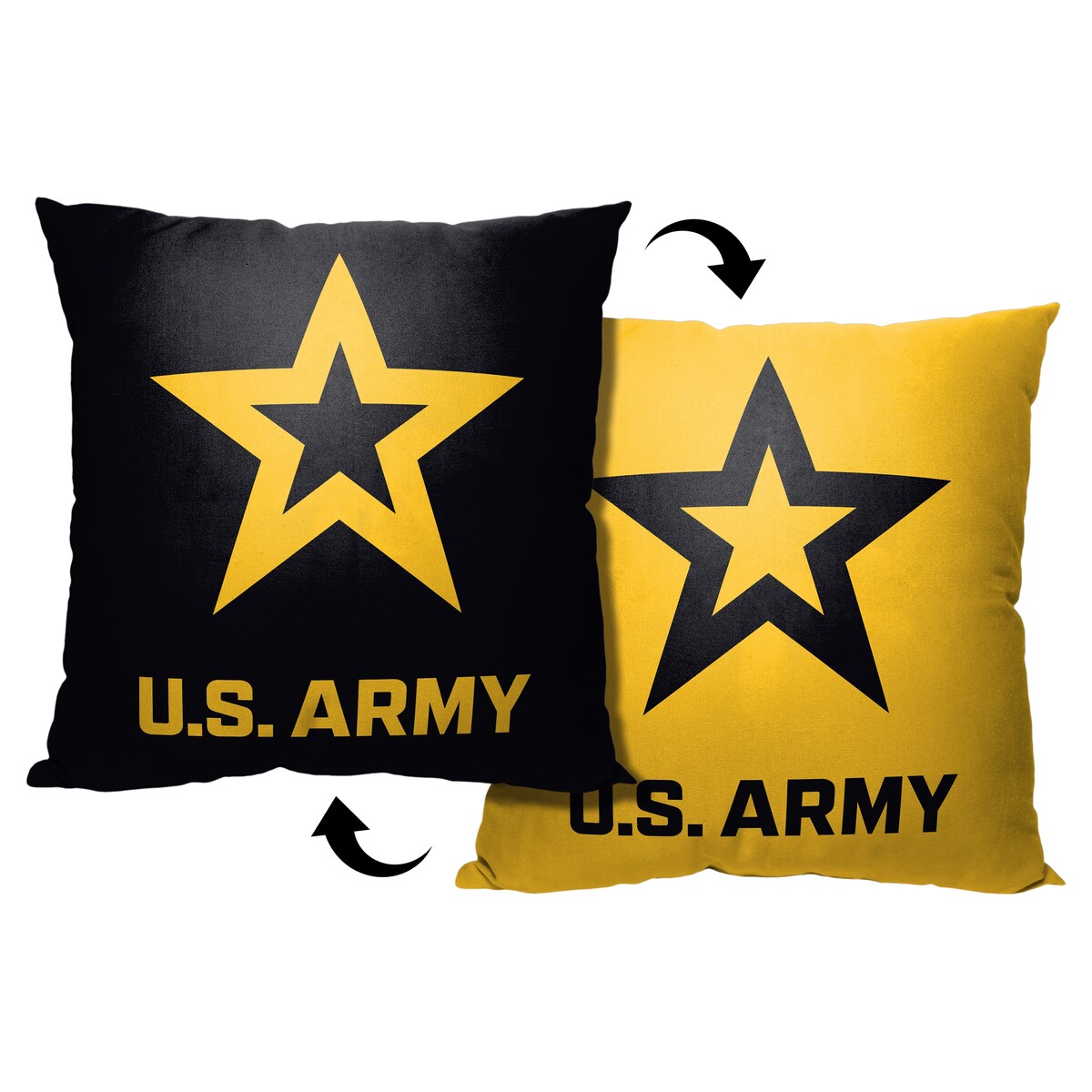 Army Star Logo Printed Throw Pillow - Yellow