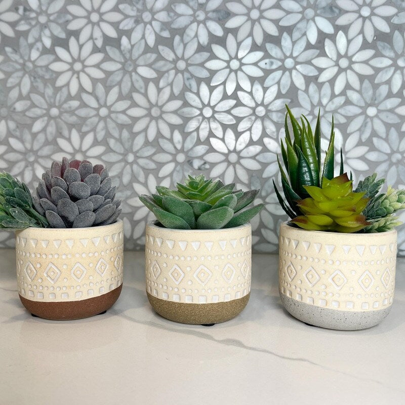 Set of 3 Modern 3 Ceramic Flower Plant Planters, Ceramic Pot Planter Indoor Ceramic, Decorative Planter