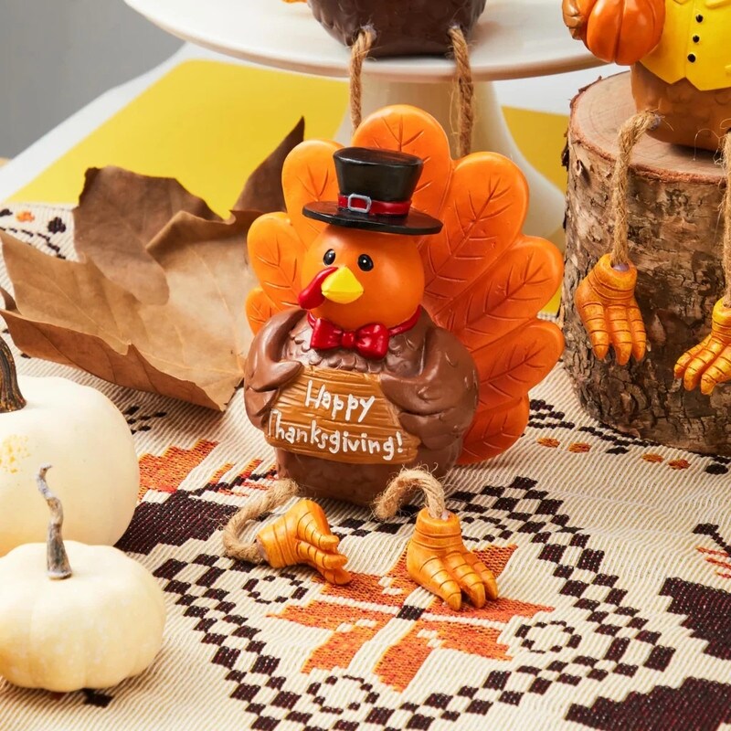 Thanksgiving Turkey Statues: 3-Piece Set