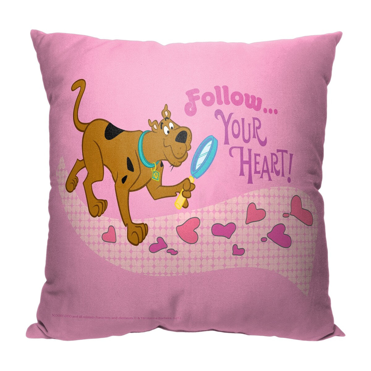 Warner Brothers Scooby Doo Follow Your Heart 18 Inch Throw Pillow