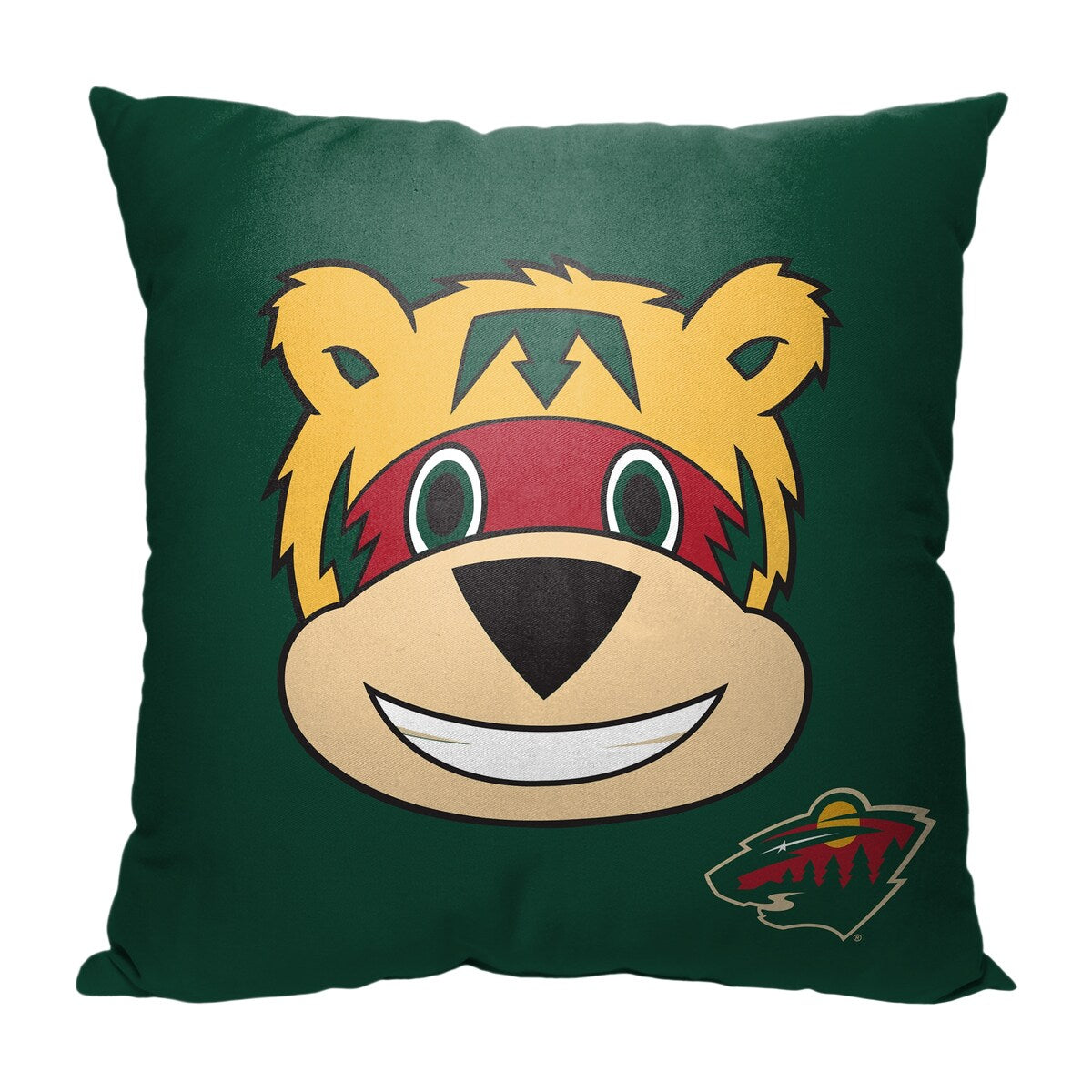 NHL Mascot Love Wild Printed Throw Pillow - Green