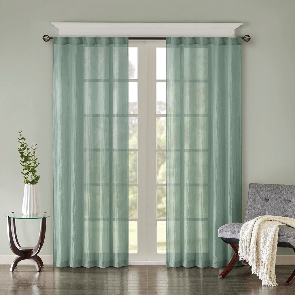 Solid Crushed Curtain Panel Pair