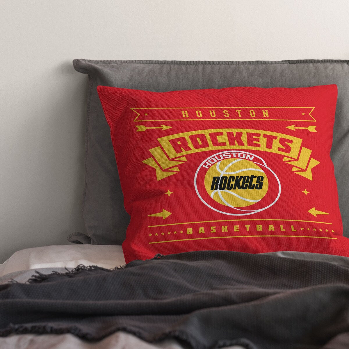 NBA Hardwood Classic Rockets Printed Throw Pillow - Red