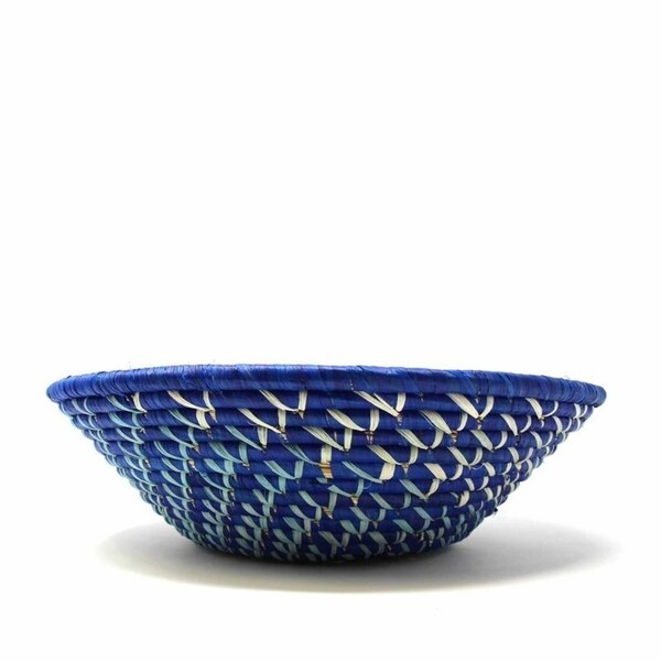 The Curated Nomad Sparrow Handmade Blue Sisal Fruit Basket