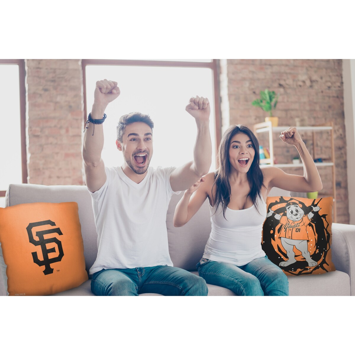 MLB San Francisco Giants Mascots 18 Inch Throw Pillow