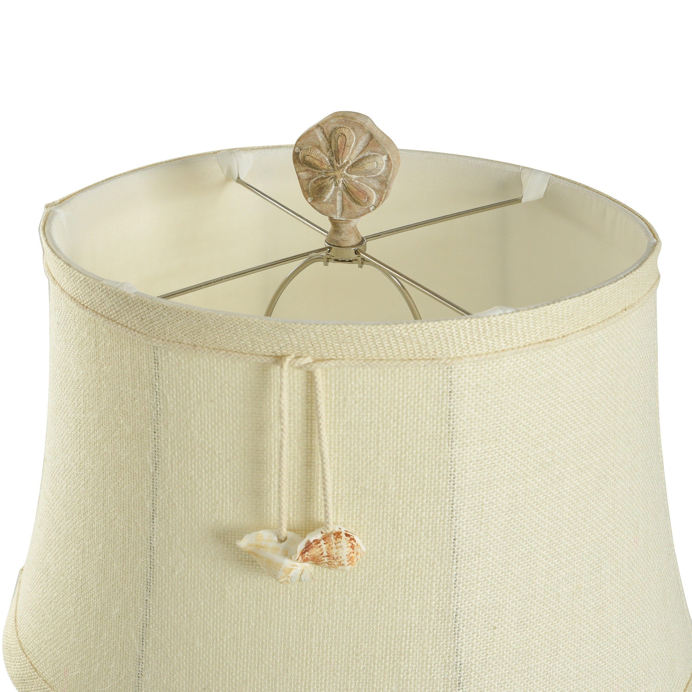 StyleCraft Vipitenow Large Sand Dollar and Rope Table Lamp with Shell Tassel