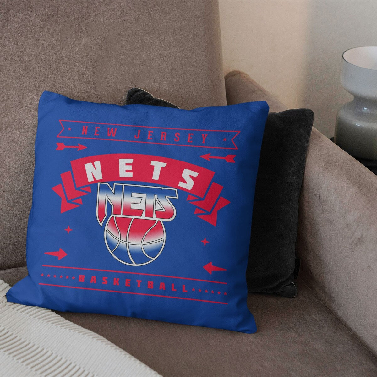 NBA Hardwood Classic Nets Printed Throw Pillow - Blue