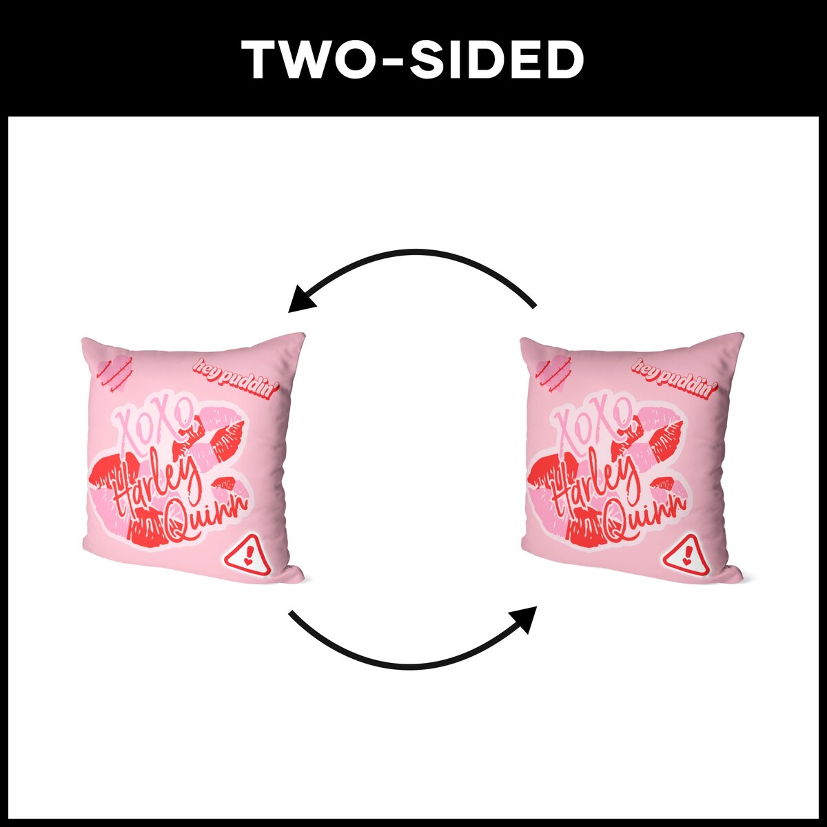 WB/DC Love Harley Printed Throw Pillow - Pink