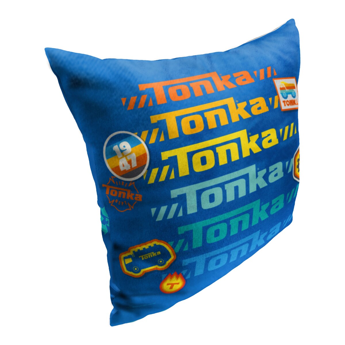 Hasbro Tonka Tonka Stickers Printed Throw Pillow - Blue