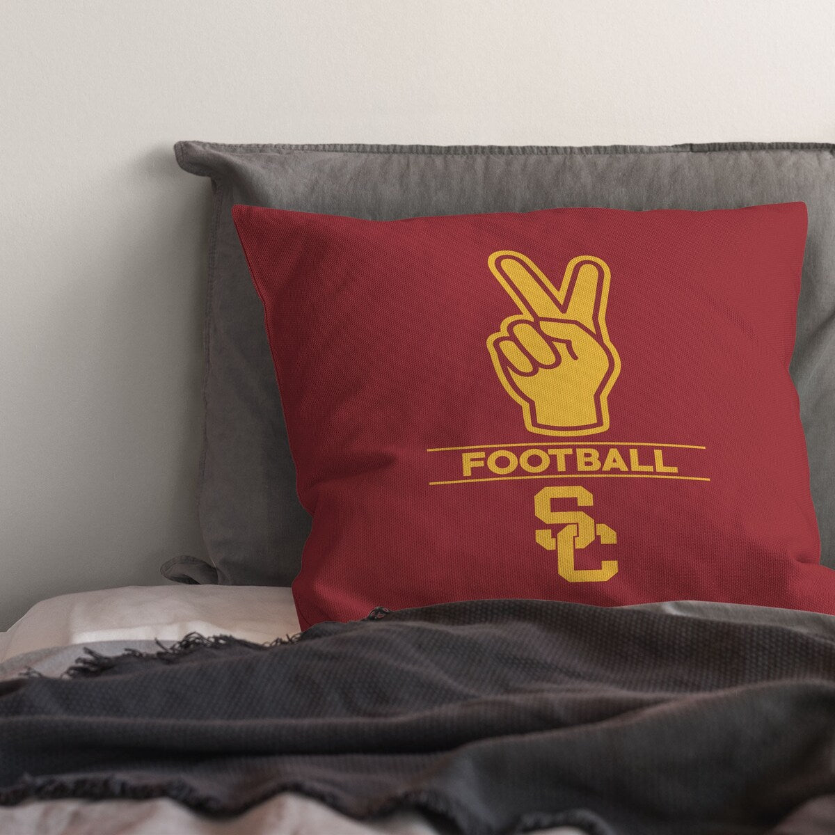 NCAA USC Number 1 Fan Printed Throw Pillow - Red