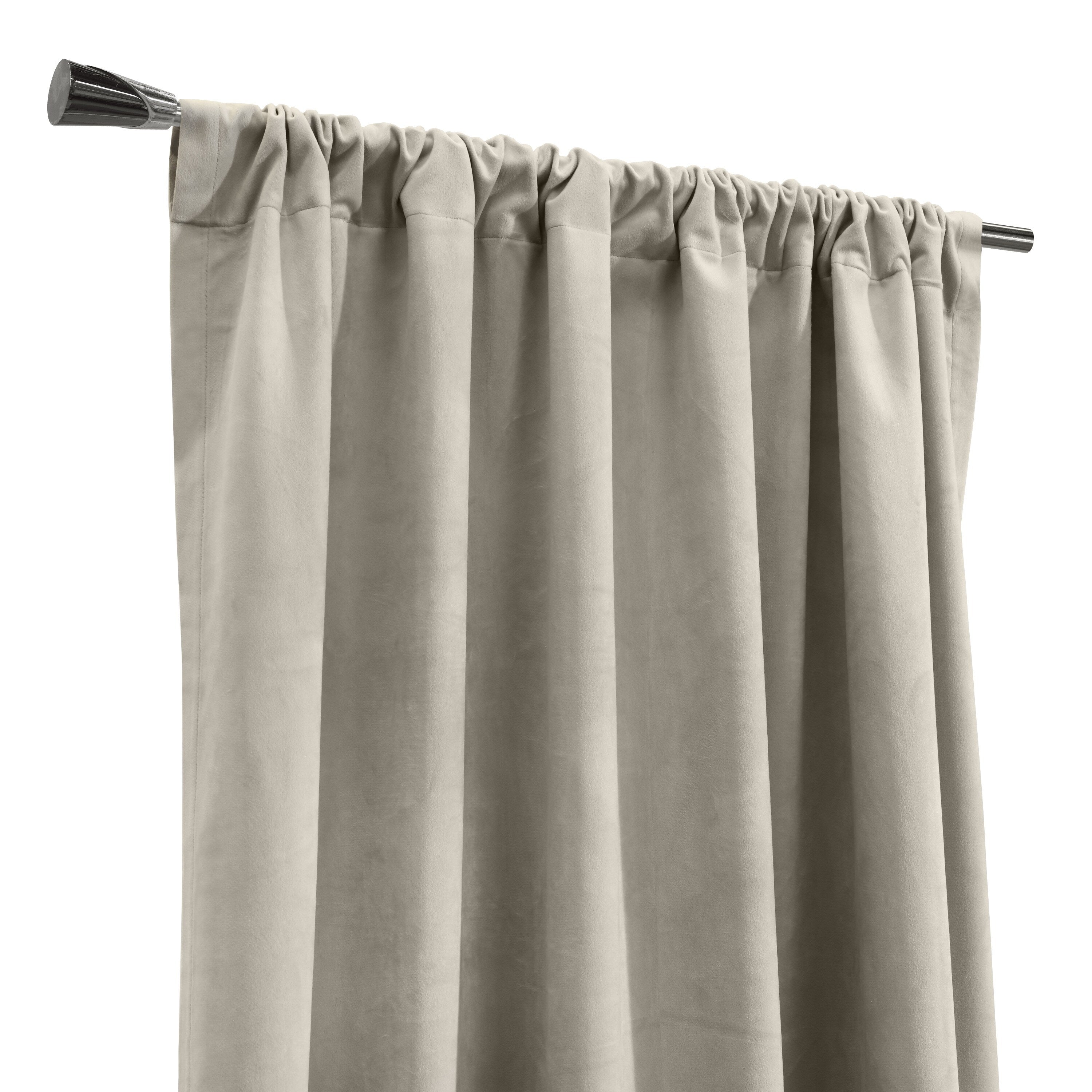 Seren Room Darkening Dual Header Velvety Curtain Panel