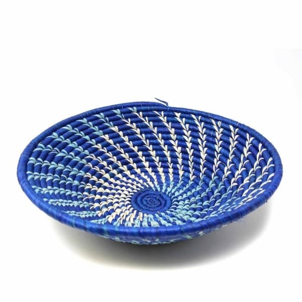 The Curated Nomad Sparrow Handmade Blue Sisal Fruit Basket