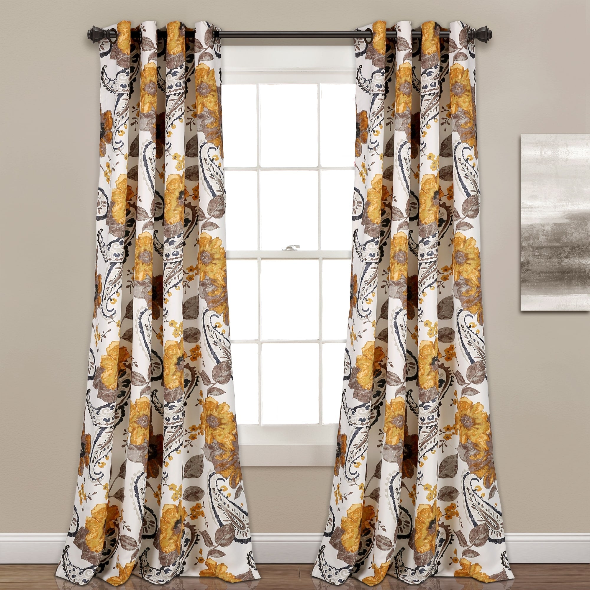 Lush Decor Floral Paisley Curtain Panel Pair