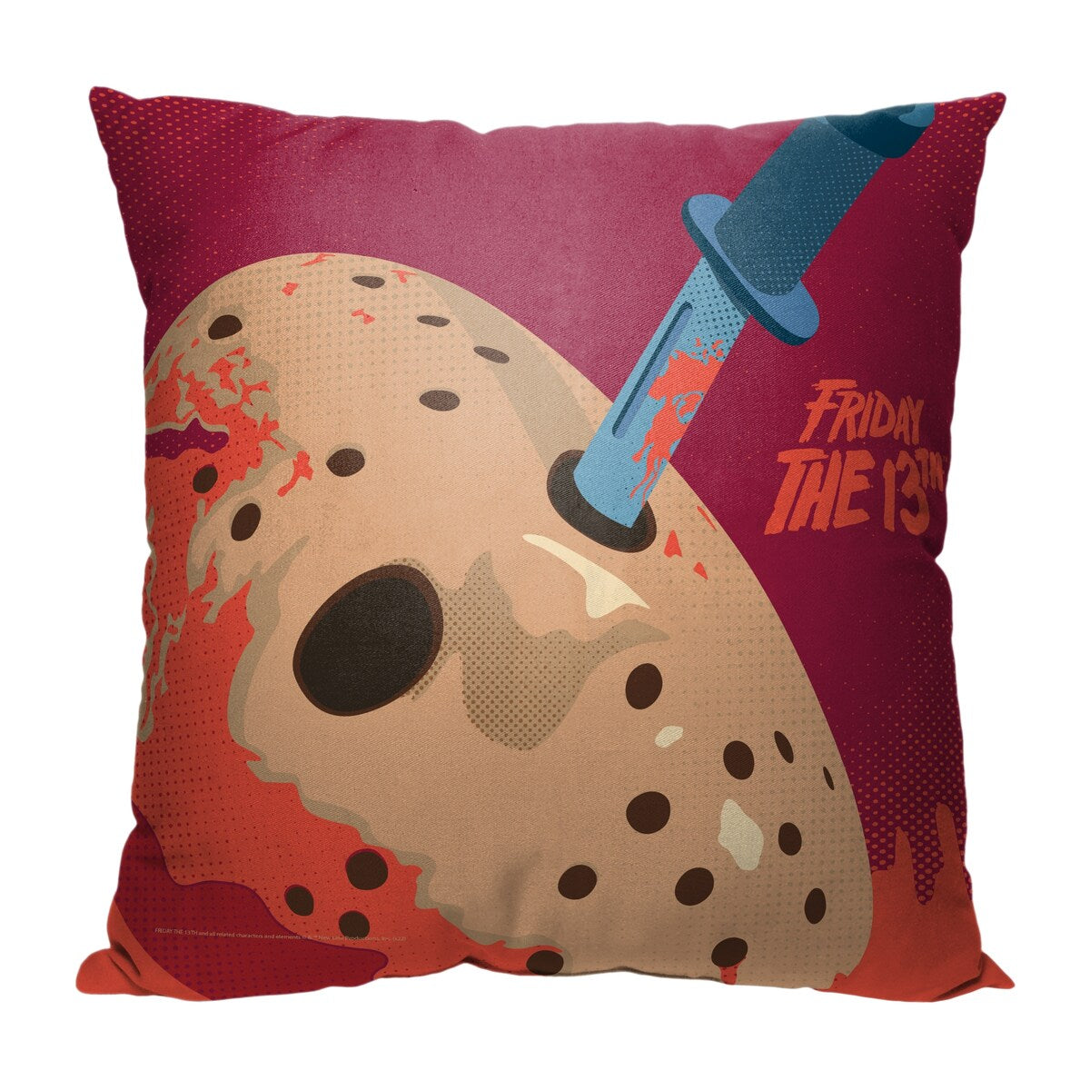 Warner Brothers Horror Friday the 13th Comic Mask 18 Inch Throw Pillow