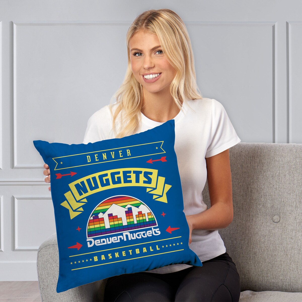 NBA Hardwood Classic Nuggets Printed Throw Pillow - Blue