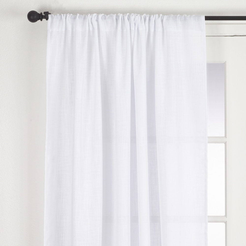 Nali Collection Rod Pocket Semi Sheer Window Curtain Panel