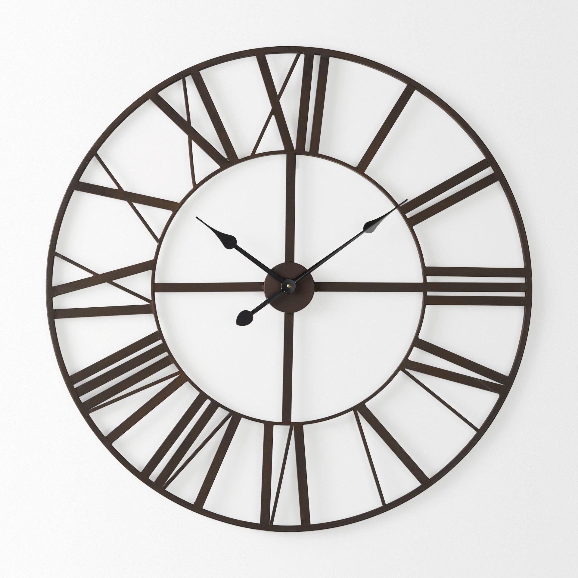 Pender Matte Black Iron 30 Round Wall Clock - 29.9W x 1.7D x 29.9H