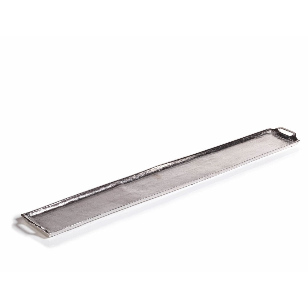 40 Long Raw Nickel Serving Tray, Silver