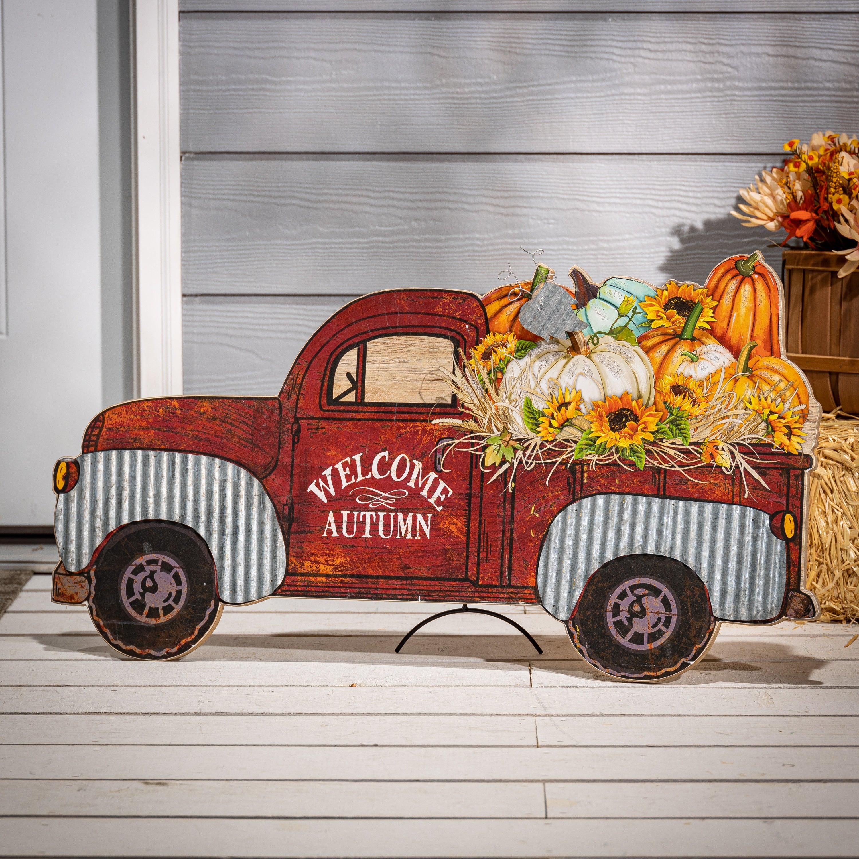 31.5 in. Wood Holiday Harvest Pumkpin Truck