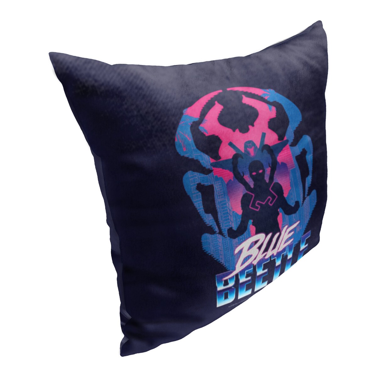 WB Blue Beetle Palmera City Printed Throw Pillow - Black