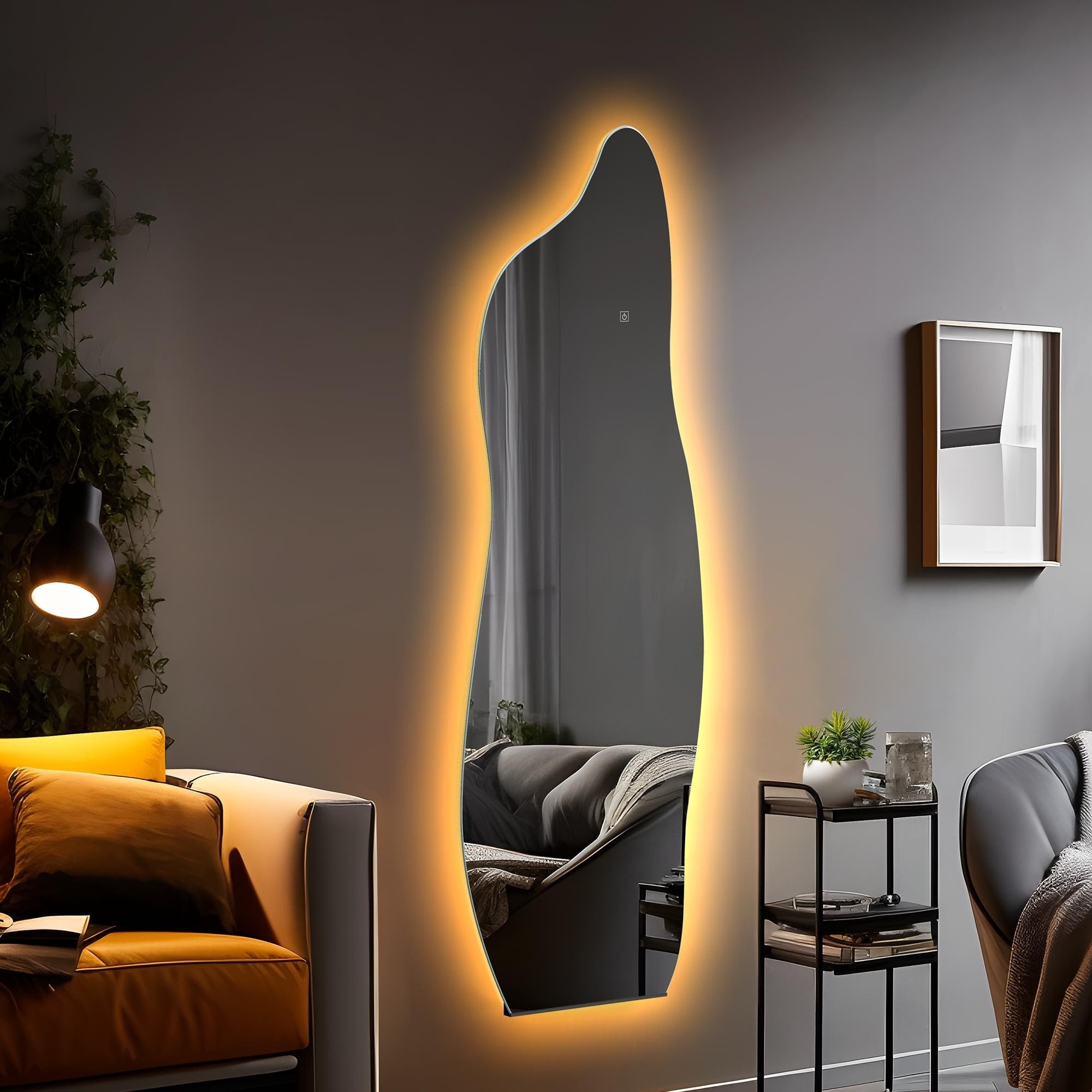 LED Mirror Full Length Wall Mirror Vanity Mirror Adjustable Color 55''