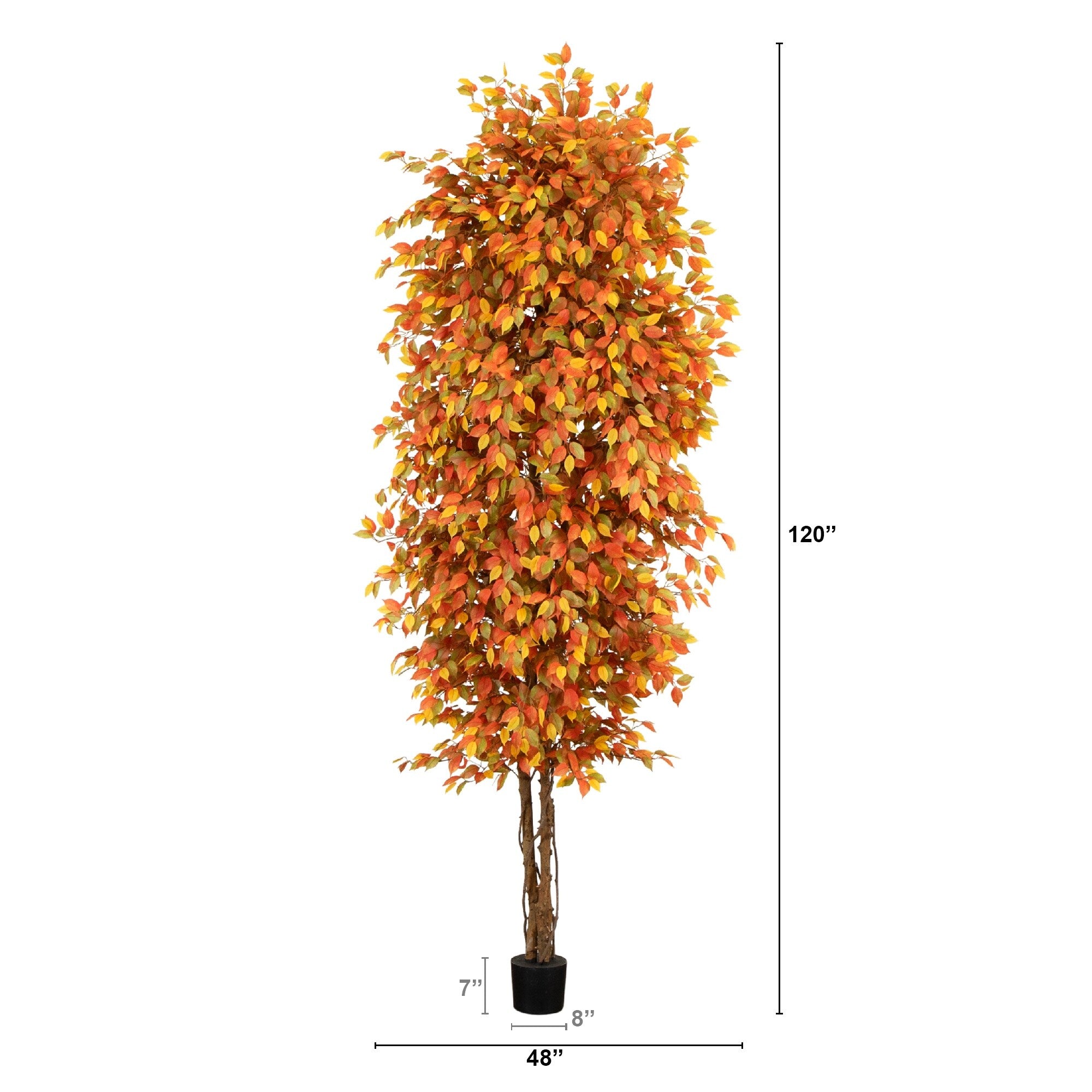 10' Autumn Ficus Artificial Fall Tree