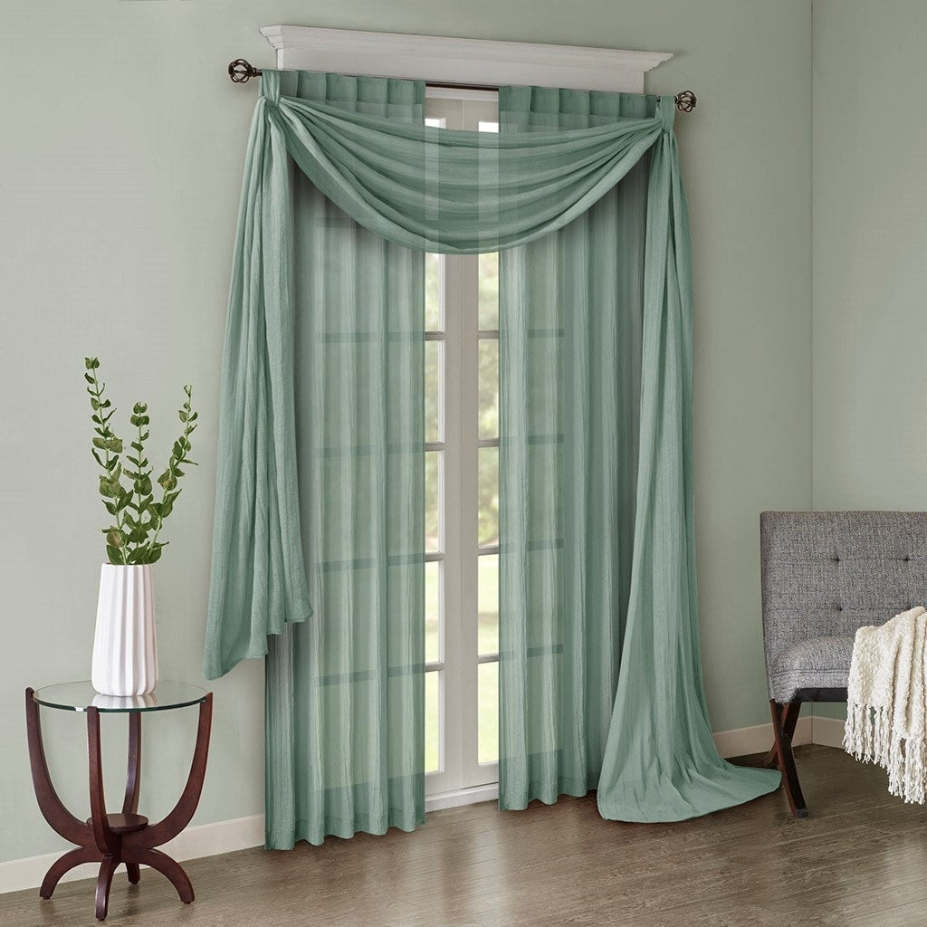 Solid Crushed Curtain Panel Pair