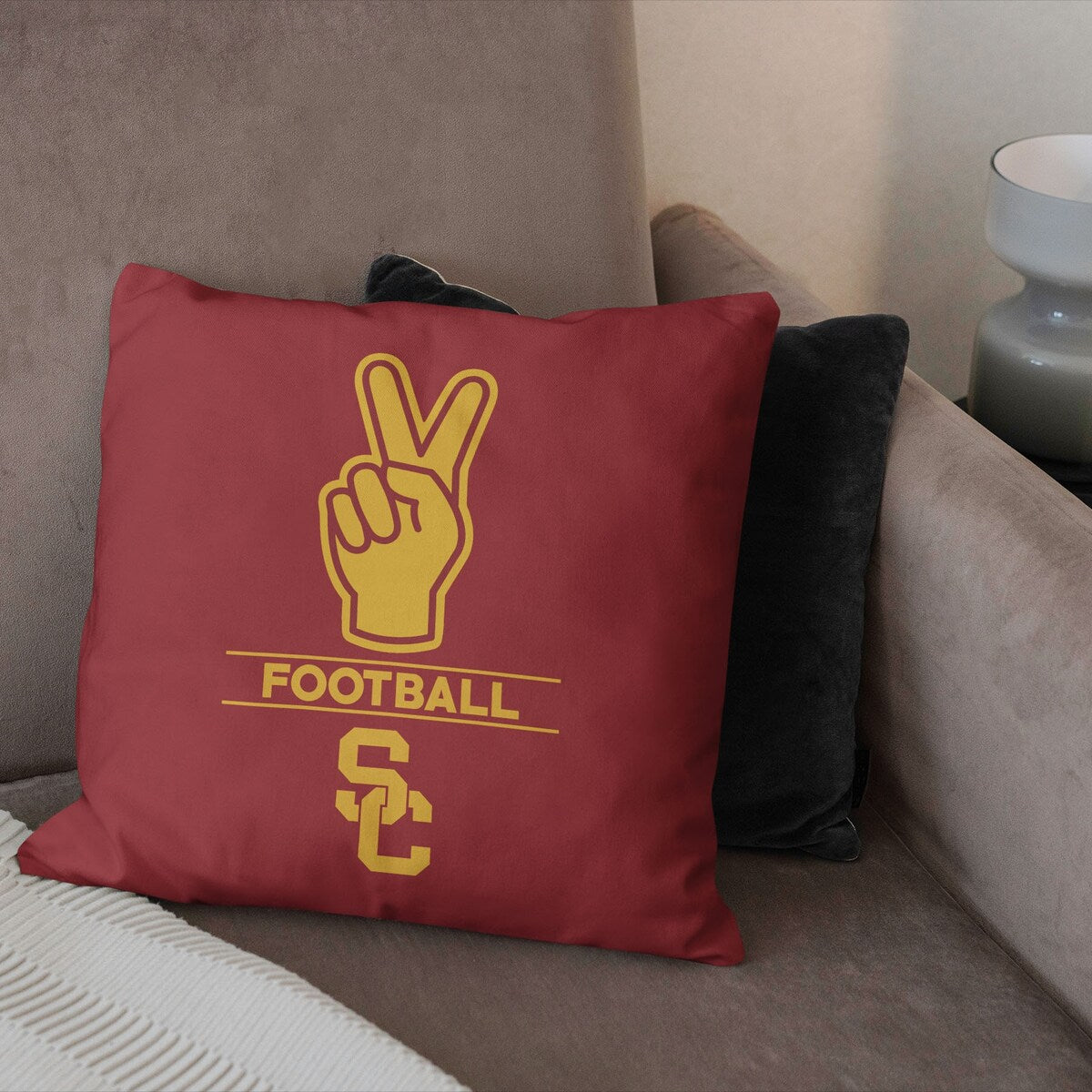 NCAA USC Number 1 Fan Printed Throw Pillow - Red