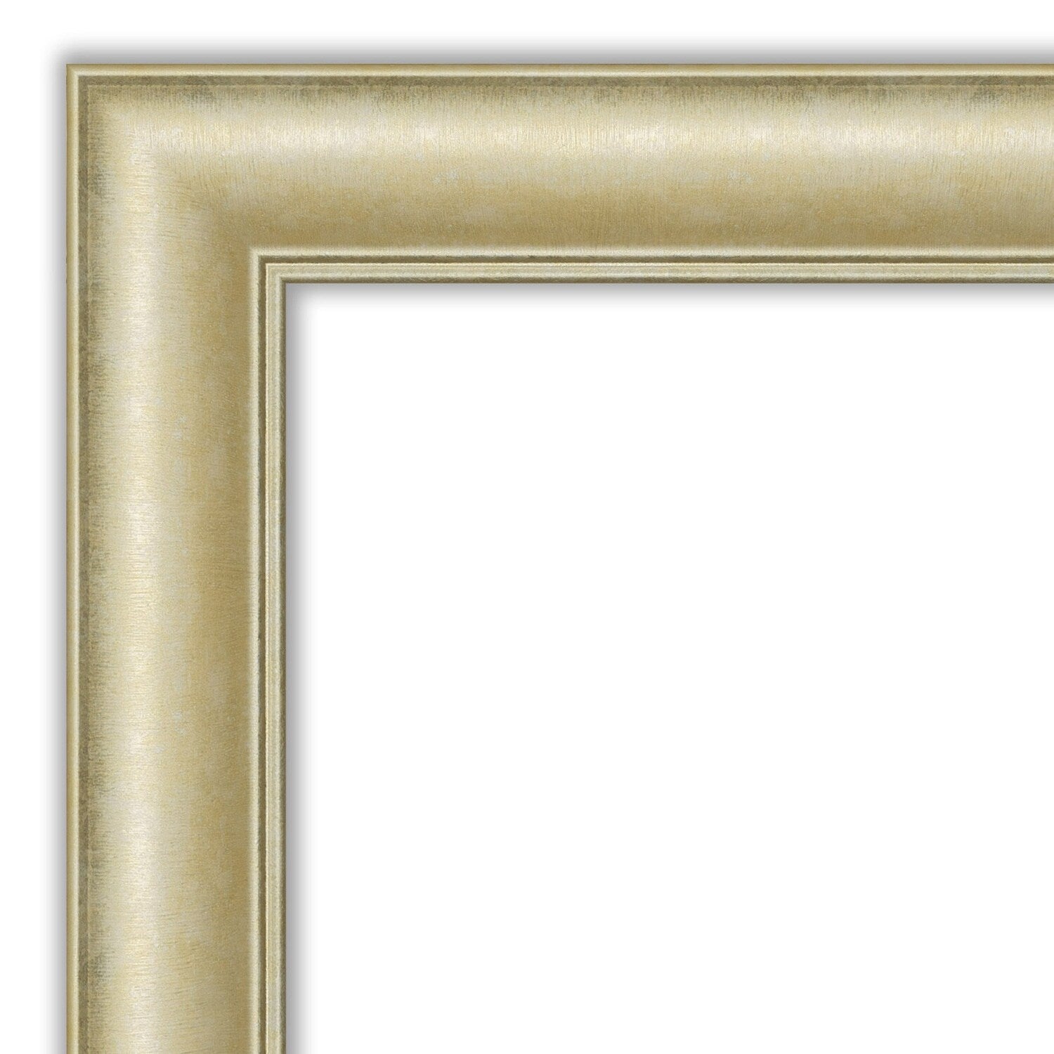 Beveled Bathroom Wall Mirror - Textured Light Gold Frame