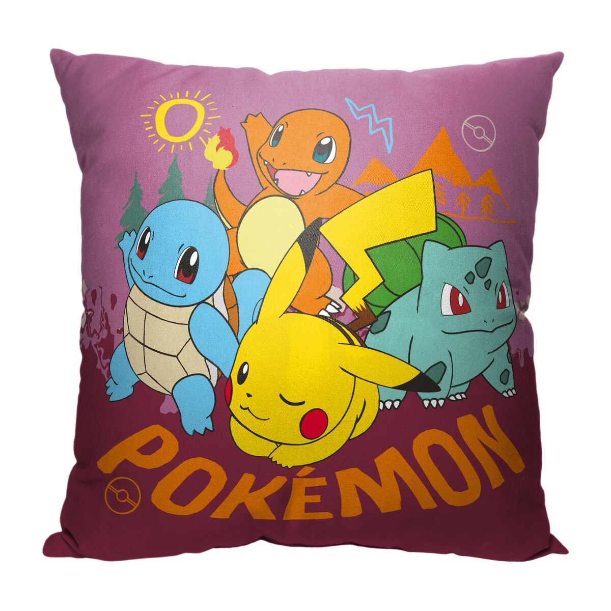 Pokemon Go Outside Printed Throw Pillow - Red