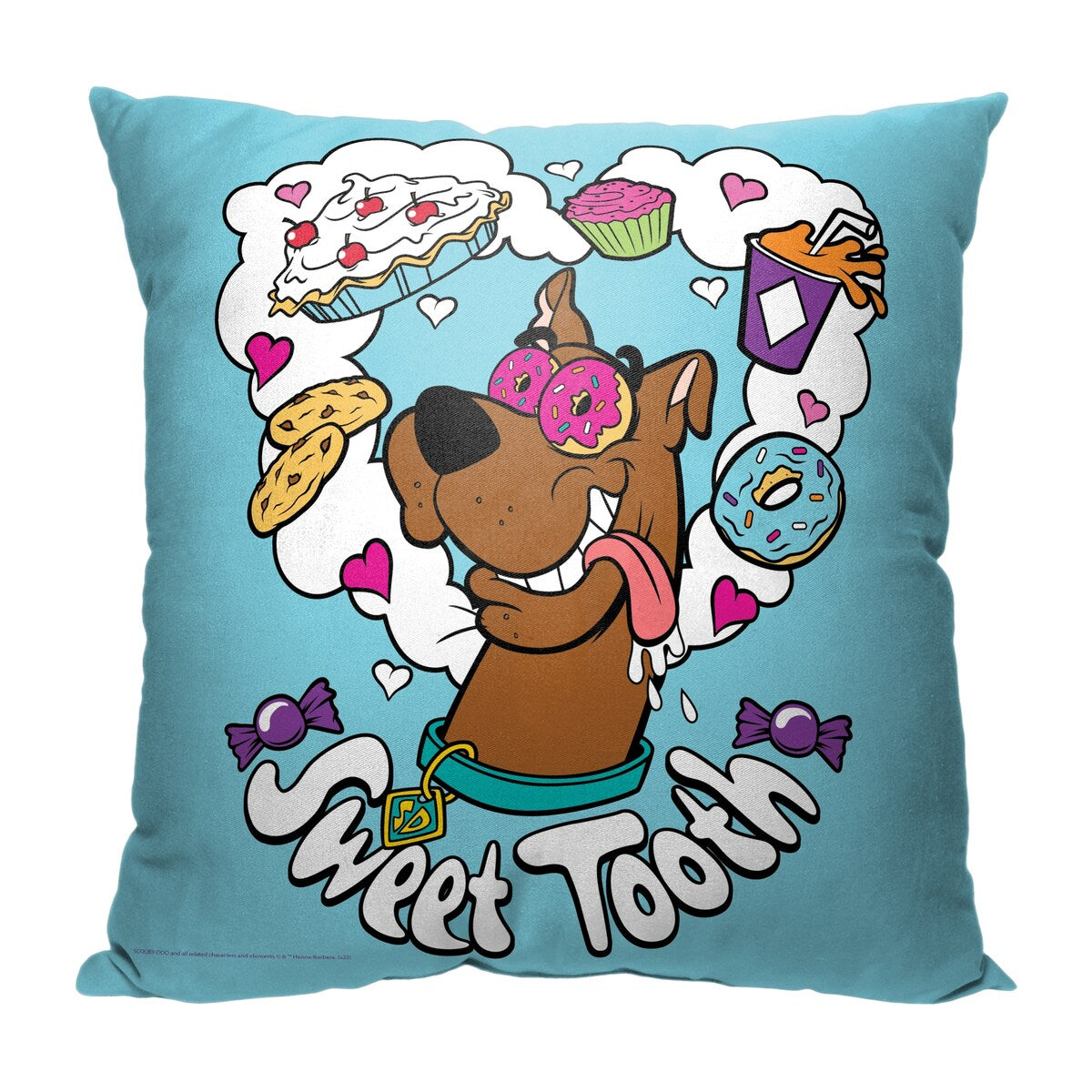 Scooby Doo Sweet Tooth Printed Throw Pillow - Blue